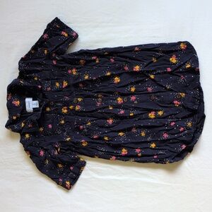 old navy blue floral dotted rayon tunic shirt dress 4T toddler girls